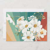 Invitation Premier voyage autour du soleil | Retro Daisy Rain (Dos)