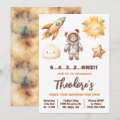 Invitation Premier voyage autour du soleil, Teddy Bear 1er an (Devant / Derrière)