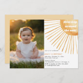 Invitation Premier voyage autour du Sun Boho 1er anniversaire (Devant / Derrière)