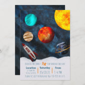 Invitation Premier voyage autour du thème de l'espace Soleil (Devant / Derrière)