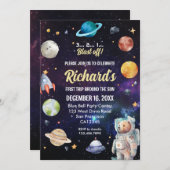 Invitation Premier voyage dans l'espace autour du soleil Anni (Devant / Derrière)