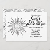 Invitation Premier voyage en noir et blanc autour du soleil 1 (Devant / Derrière)