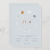 Invitation Premier voyage Espace Thème 1er anniversaire Invit (Devant / Derrière)