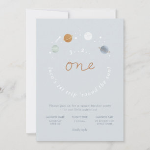Invitation Premier voyage Espace Thème 1er anniversaire Invit