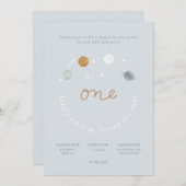 Invitation Premier voyage Espace Thème 1er anniversaire Invit (Devant / Derrière)