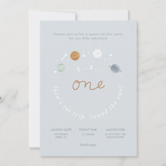Invitation Premier voyage Espace Thème 1er anniversaire Invit