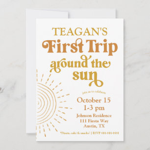 Invitation Premier Voyage Simple Autour Du Soleil Premier Ann