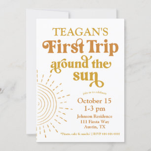 Invitation Premier Voyage Simple Autour Du Soleil Premier Ann