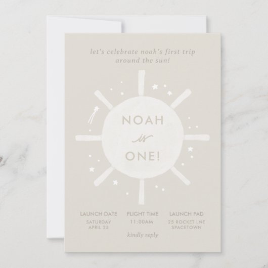 Invitation "Premier voyage" Sun Stars Space 1er anniversaire (Devant)