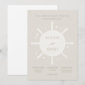 Invitation "Premier voyage" Sun Stars Space 1er anniversaire (Devant / Derrière)