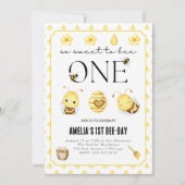 Invitation Première abeille, abeille 1er anniversaire Invitat (Devant)