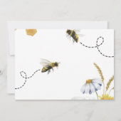 Invitation Première abeille Anniversaire Abeille jaune et tou (Dos)
