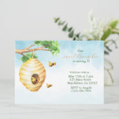 Invitation Première abeille Jour du miel Abeille Anniversaire (Debout devant)