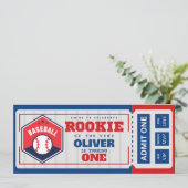 Invitation première année bas billet de base-ball anniversair (Debout devant)