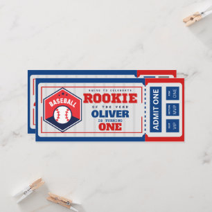 Invitation première année bas billet de base-ball anniversair