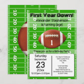 Invitation Première année Bas Football 1er anniversaire fête (Devant / Derrière)