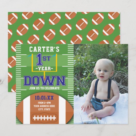 Invitation Première année Bas Football Boys Premier anniversa (Devant / Derrière)