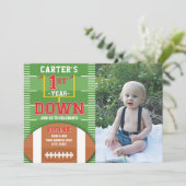 Invitation Première année Bas Football Rouge Premier annivers (Debout devant)