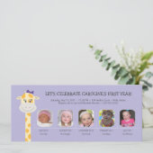 Invitation Première année d'anniversaire de la petite fille (Debout devant)