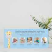 Invitation Première année d'anniversaire du bébé garçon (Debout devant)