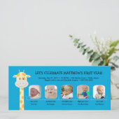 Invitation Première année d'anniversaire du bébé garçon (Debout devant)