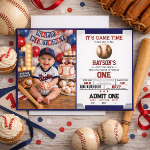 Invitation Première année de baseball en baisse Fête du 1er a