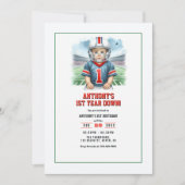 Invitation Première année de football bas 1er anniversaire fê (Devant)