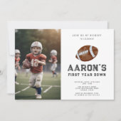 Invitation Première année de football bas photo 1er anniversa (Devant)