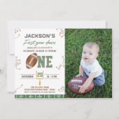 Invitation Première année de football bas photo d'anniversair (Devant)