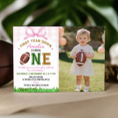 Invitation Première année de football fille 1er anniversaire
