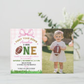 Invitation Première année de football fille 1er anniversaire (Debout devant)