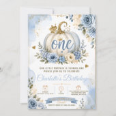 Invitation Première année de la citrouille bleue (Devant)