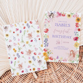 Invitation Première année de la fée rose violette