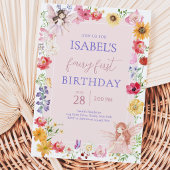 Invitation Première année de la fée rose violette