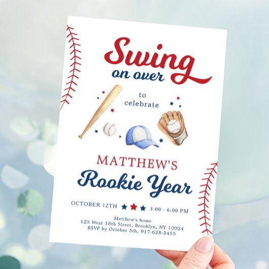 Invitation Première année de l'année de baseball