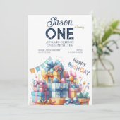 Invitation Première année de plaisir pour bébé (Debout devant)