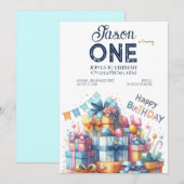 Invitation Première année de plaisir pour bébé (Devant / Derrière)