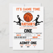 Invitation Première année Down Basketball 1er anniversaire fê (Devant)