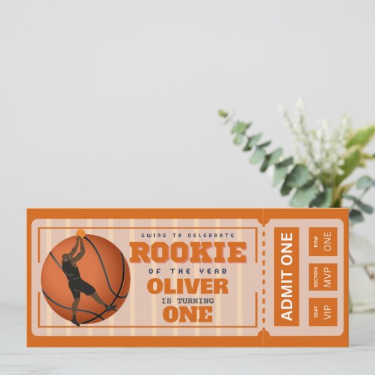 Invitation Première année en bas billet de basket (Debout devant)