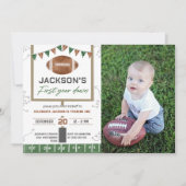 Invitation Première année Football bas 1er anniversaire de fê (Devant)