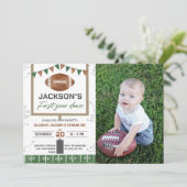 Invitation Première année Football bas 1er anniversaire de fê (Debout devant)