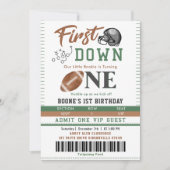 Invitation Première année Football bas 1er anniversaire Invit (Devant)