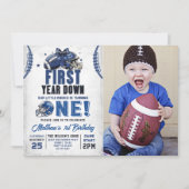 Invitation Première année Football bas 1er anniversaire Photo (Devant)