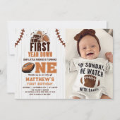 Invitation Première année Football bas 1er anniversaire Photo (Devant)