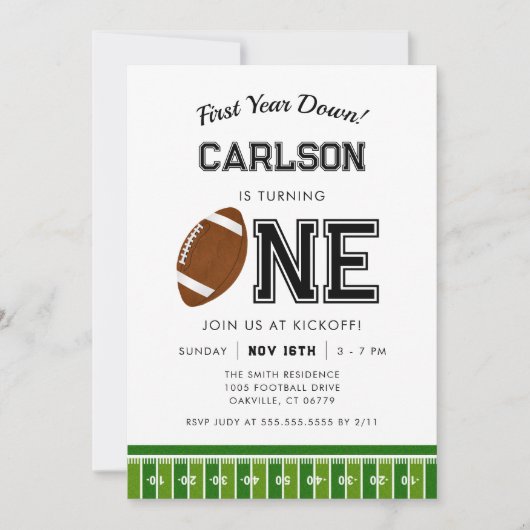 Invitation Première année | Football Boy Premier anniversaire (Devant)