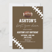 Invitation Première année Football Brown 1er anniversaire (Devant)