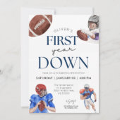 Invitation Première année football thème premier garçon anniv (Devant)