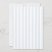 Invitation Première année Minimal Bleu Rayé Moderne (Dos)