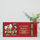 Invitation Première année terminée - Billet de football (Debout devant)