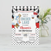 Invitation Première Anniversaire Alice au pays des merveilles (Debout devant)